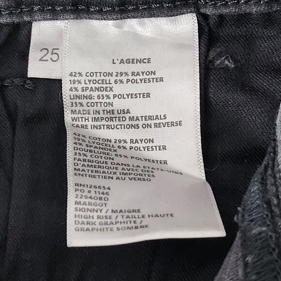 2/$50 L'Agence Margot Skinny High Rise Jeans Size 25 - Picture 4 of 6